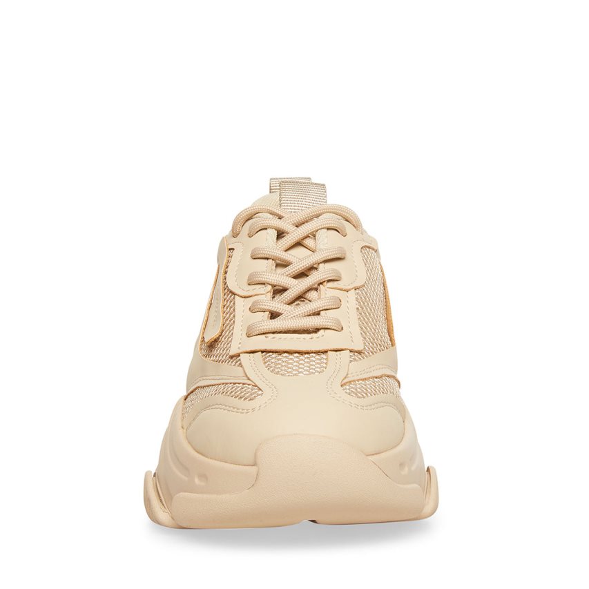 Beige Steve Madden Possession Women's Sneakers | PH 315416UQ